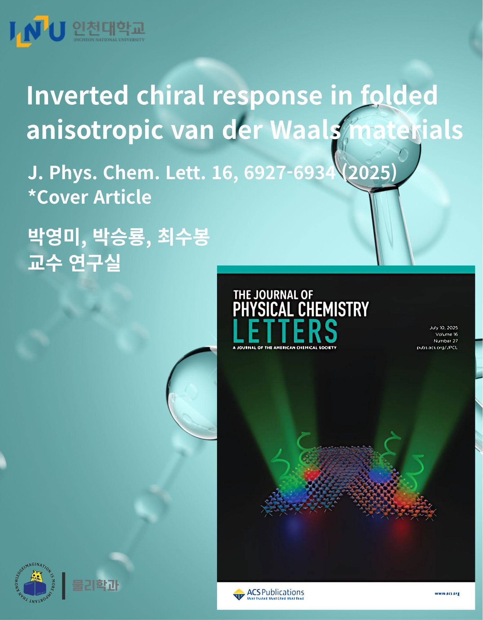 Inverted Chiral Response in Folded Anisotropic van der Waals Materials, Cover Article 선정 대표이미지